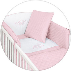 Комплект в кроватку Ceba Baby 5 предмета Caro pink вышивка W-809-079-137