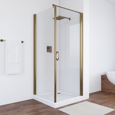 Душевой уголок Vegas Glass EP-Fis 90*110 05 01 R правый, профиль бронза стекло прозрачное