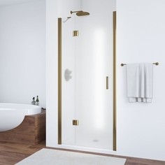 Душевая дверь в нишу Vegas Glass AFP 0110 05 10 L левая, профиль бронза, стекло сатин