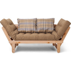 Кушетка Anderson Сламбер сосна-бежевая клетка рогожка