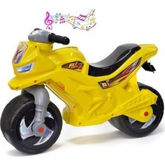 RT ОР501в3 Каталка-мотоцикл беговел Racer RZ 1 с музыкой, цвет желтый
