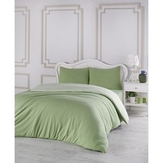 Комплект постельного белья Karna Евро, трикотаж, двухстороннее Sofa зеленый-светло-зеленый (2988/CHAR004)