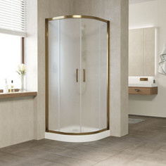 Душевой уголок Vegas Glass ZS-F 0080 05 10 профиль бронза, стекло сатин