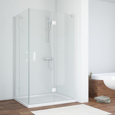 Душевой уголок Vegas Glass AFA-F 80*90 01 01 R правый, профиль белый, стекло прозрачное