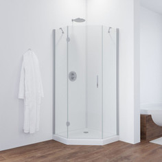 Душевой уголок Vegas Glass AFA-Pen 0090 07 01 L левый, профиль матовый хром, стекло прозрачное