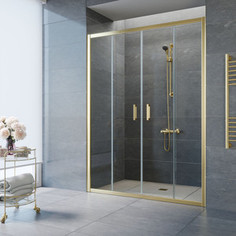 Душевая дверь в нишу Vegas Glass Z2P 210 09 01 профиль золото, стекло прозрачное
