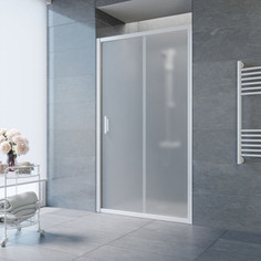 Душевая дверь в нишу Vegas Glass ZP 0135 01 10 профиль белый, стекло сатин