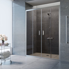 Душевая дверь в нишу Vegas Glass Z2P 190 08 05 профиль глянцевый хром, стекло бронза