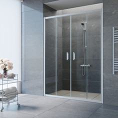 Душевая дверь в нишу Vegas Glass Z2P 170 07 01 профиль матовый хром, стекло прозрачное