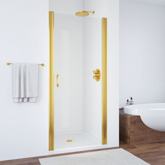Душевая дверь в нишу Vegas Glass EP 090 09 01 профиль золото, стекло прозрачное