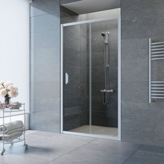 Душевая дверь в нишу Vegas Glass ZP 0160 07 01 профиль матовый хром, стекло прозрачное