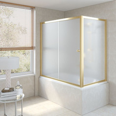 Душевая шторка на ванну Vegas Glass ZV+ZVF 150*75 09 10 профиль золото стекло сатин