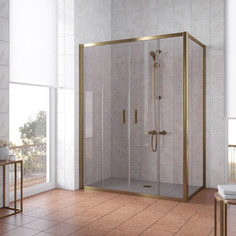 Душевой уголок Vegas Glass Z2P+ZPV 180*80 05 05 профиль бронза, стекло бронза