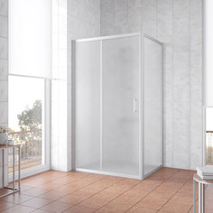 Душевой уголок Vegas Glass ZP+ZPV 125*100 07 10 профиль матовый хром, стекло сатин