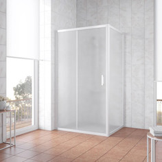 Душевой уголок Vegas Glass ZP+ZPV 135*70 01 10 профиль белый, стекло сатин