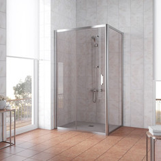 Душевой уголок Vegas Glass ZP+ZPV 160*100 08 05 профиль глянцевый хром, стекло бронза