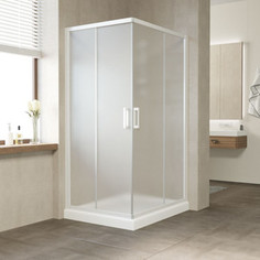 Душевой уголок Vegas Glass ZA 120*90 01 10 профиль белый, стекло сатин