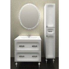 Мебель для ванной 1Marka Marka One Joli 80, тумба с раковиной, зеркало с подсветкой, белая