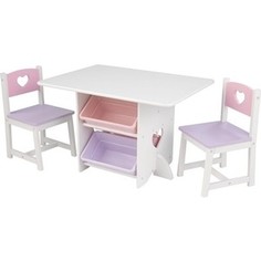KidKraft Набор детской мебели Heart (стол+2 стула+4 ящика) (26913_KE)