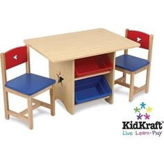 KidKraft Набор детской мебели Star (стол+2 стула+4 ящика) (26912_KE)