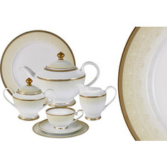 Чайный сервиз 42 предмета на 12 персон Midori Вуаль кремовая (MI2-K6981-Y3/42-AL)