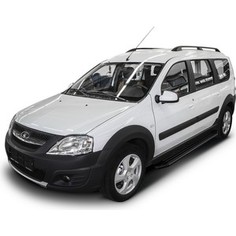 Пороги Black Rival для Lada Largus (2012-н.в.), Largus Cross (2014-н.в.), 193 см, алюминий, A193ALB.6001.2