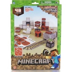Конструктор из бумаги Minecraft Вагонетка и взрывчатка ТНТ, 48 деталей,наклейки,21х31см (16713)