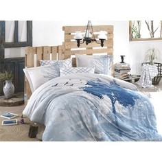 Комплект постельного белья Hobby home collection Евро, сатин, Alandra голубой (1501002146)