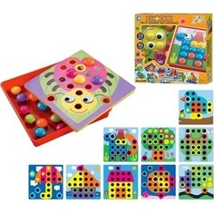 Настольная игра 1Toy Мозаика для малышей Кнопик, 10 трафаретов (Т10835)