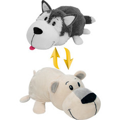 Мягкая игрушка 1Toy Вывернушка 40 см 2в1 Хаски-Полярный медведь (Т10929)