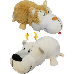 Мягкая игрушка 1Toy Вывернушка 40 см 2в1 Бежевый хаски-Полярный медведь (Т12332)