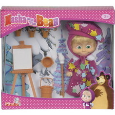 Simba Кукла Маша в одежде художницы с набором для рисования, 12 см, 6/48 (9302047)