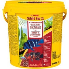 Корм SERA CICHLID RED XL Color Pellets XL for Larger Carnivorous Fish цветные гранулы для крупных плотоядных рыб 10л (3,6кг)