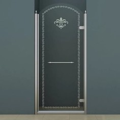 Душевая дверь Cezares RETRO-A-B-1-90-CP-Cr-R правая, профиль хром, стекло прозрачное с матовым рисунком