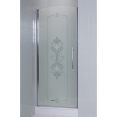 Дверное полотно Cezares GIUBILEO-90-CP-Cr-R правая профиль хром, стекло прозрачное с матовым рисунком