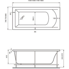 Акриловая ванна Vayer Savero 170x70 (Гл000010837)