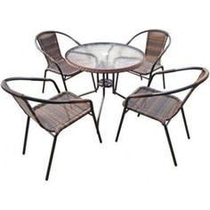 Комплект мебели Afina garden Николь 1B TLH-037B/080RR-D80 Brown 4Pcs