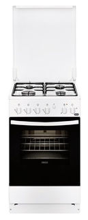 Газовая плита ZANUSSI ZCK9540G1W, электрическая духовка, белый