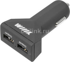 Автомобильное зарядное устройство WIIIX UCC-2-21-WIIIX-QC3, 2xUSB, 3A, черный