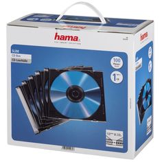 Коробка HAMA H-51270, 100шт., прозрачный+черный, для 100 дисков [00051270]