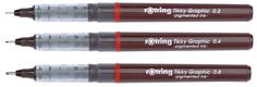 Набор ручек капиллярных Rotring Tikky Graphic (1904811) :3 ручки: 0.2/0.4/0.8мм черные чернила