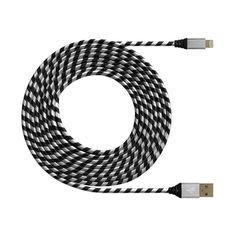 Кабель DF iZebra-01, Lightning - USB 2.0, 3.0м, черный/белый [df izebra-01 (black/white)]