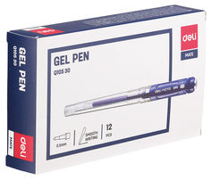 Ручка гелевая Deli EQ10530 0.5мм прозрачный синие чернила