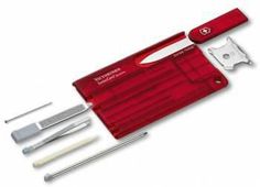 Швейцарская карта Victorinox SwissCard Quattro (0.7200.T) красный полупрозрачный коробка подарочная