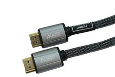 Кабель видео LAZSO WH-111-B, HDMI (m) - HDMI (m) , ver 2.0, 0.5м, GOLD черный Noname