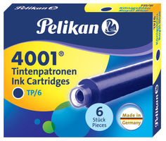 Картридж Pelikan INK 4001 TP/6 (301176) Royal Blue чернила для ручек перьевых (6шт)