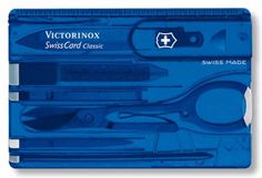 Швейцарская карта Victorinox SwissCard Classic (0.7122.T2) синий полупрозрачный коробка подарочная