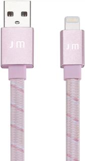 Кабель, переходник, адаптер Just Mobile AluCable Flat Braided USB-Lightning (розовый)