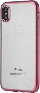 Клип-кейс uBear Silicone для Apple iPhone X с рамкой (розовое золото)