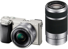 Фотоаппарат со сменной оптикой Sony Alpha 6000 Kit 16-50 mm + 55-210 mm (серебристый)